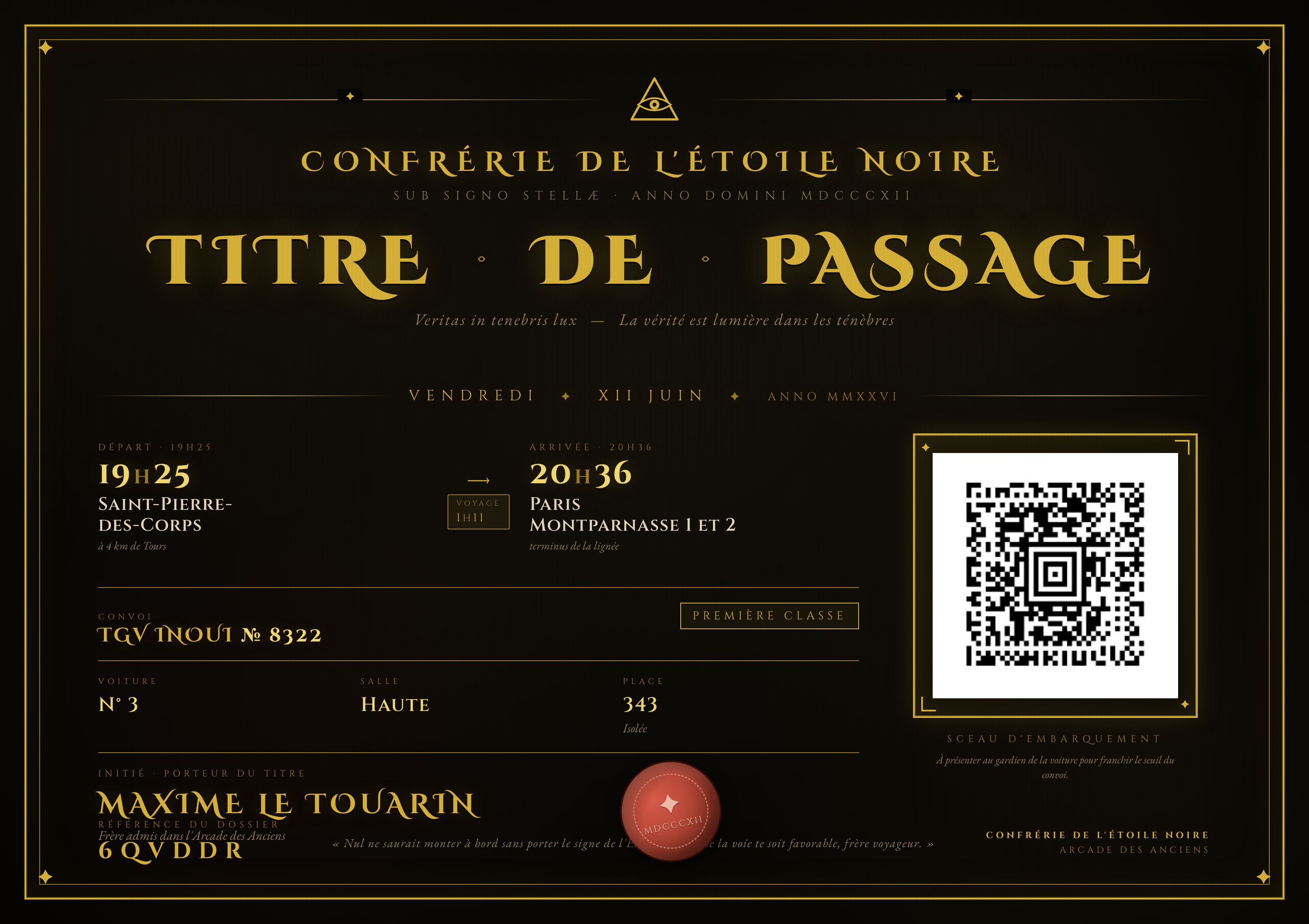 Titre de Passage - Confrérie